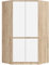 AKORD Eckkleiderschrank S100 100 cm | mit 4 Türen | Geräumiger Innenraum | Platzsparende Aufbewahrung | B100 x H180 x T50 cm | Gewicht 101,20 kg | Sonoma Eiche/Weiß