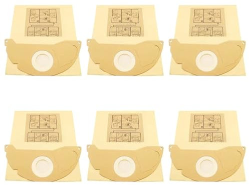 Sac À Poussière For Aspirateur, Sac En Papier, Sac Poubelle, Compatible Avec Karcher, A2000 2003 2004(6pcs)
