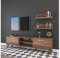 Meyvaser.com Ecommerce Company Mueble TV Completo en Melamina Color Nogal, 180x35x48.5 cm, con 2 Estantes