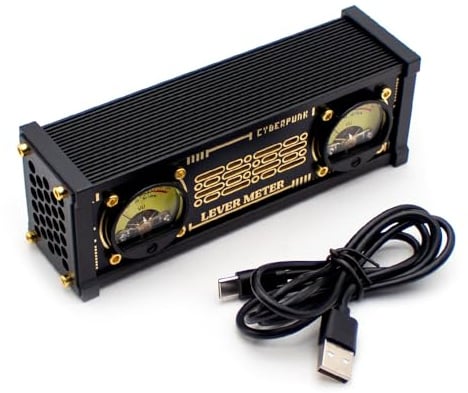 Soundaktiviertes VU-Messgerät, Tischdekoration mit RGB-Hintergrundbeleuchtung, Desktop-Audio-Pegelanzeige, Plug-and-Play-Musik-Visualizer