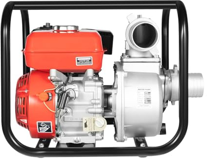 Pompa dell'acqua a benzina, 4 tempi, 7,5 HP, 212 cc, 7,6 cm, portatile, monocilindro, raffreddata ad aria, pompa per acqua sporca, per riempimento del serbatoio, irrigazione