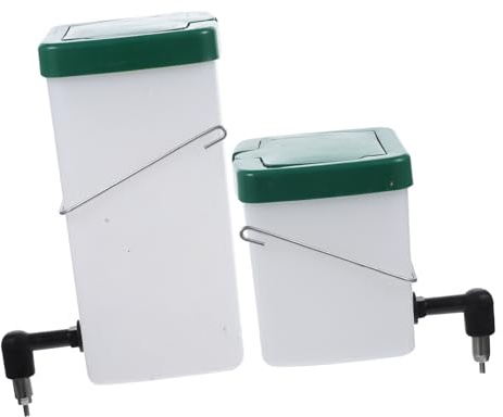 ibasenice 2pcs Rabbit Water Bottle and Automatic Waterer, 600ml and 1l Bunny Water Dispenser Set, Rabbit Drinking Equipment Suitable for Small Animal Cages and Hutches