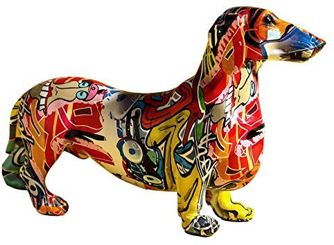 Geardeangloow Dekofigur Dackel, Nordisch, bemalt, mehrfarbig