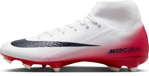 Nike Mercurial Superfly 10 Academy LV8 Multi-Ground High-Top Soccer Cleats (University Red/Dark Obsidian), University Red/Dark Obsidian, 10 UK