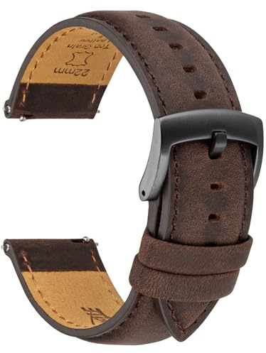 CORROPELLE Leder Uhrenarmbänder Schnellverschluss 18mm 19mm 20mm 21mm 22mm, Vintage Eleganten Hochwertige Ersatz Leder Armband für Damen und Herren, Uhr und Smartwatch