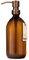 Kuishi Flacon Pompe en Verre ambré avec Pompe en Acier Inoxydable [500 ML, Pompe en Bronze], Ambré Flacons Rechargeables Marron Idéal pour Le Lavage des Mains, shampooing, après-shampooing (sans BPA)