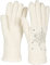 styleBREAKER Damen Handschuhe mit gestickter Schneeflocke, Strass und Fleece, warme Thermo Winter Strickhandschuhe 09010020, Farbe:Creme