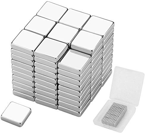 Wukong 50 Stücke Neodym Super Magnete Würfel 10 x 10 x 3 mm, Sehr Starke Magnete für Glas-Magnetboards, Magnettafel, Whiteboard, Tafel, Pinnwand, Kühlschrank, und vieles mehr