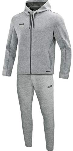 JAKO Herren Jogginganzug Premium Basics mit Kapuze, grau meliert, XXL, M9729