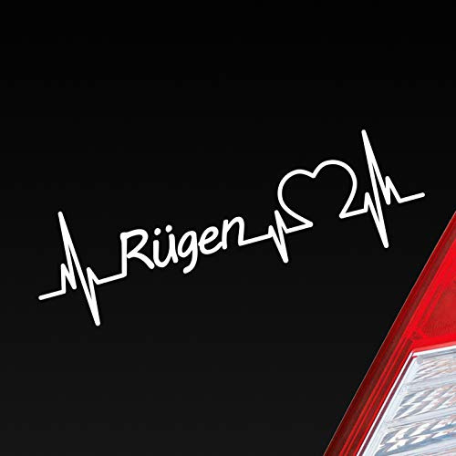 Hellweg Druckerei Rügen Herz Puls Insel Island Ostsee Liebe Love Auto Aufkleber Sticker Heckscheibenaufkleber