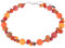 Adi-Modeschmuck Halskette “Amelie”, elegant verflochtene Mischung aus Polaris- und Glasperlen in attraktiven Farbkombinationen, handgefertigt in Berlin (Safran- und Orangetöne)
