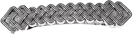Hellery Vintage Keltische Haarspange Barrette Spange Zange, Mittelalter Wikinger Haarschmuck für Frauen und, Silber 3