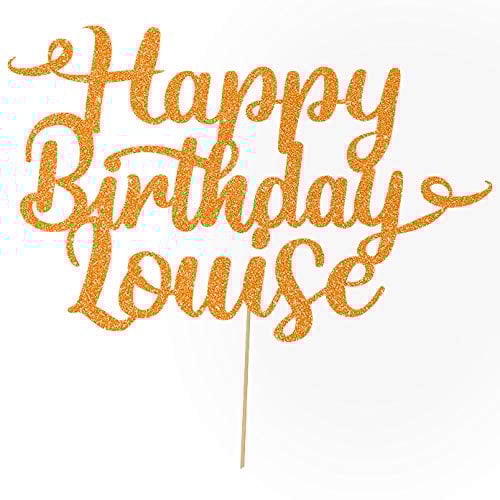 Personalised Happy Birthday Glitter Cake Topper - Copper Orange Any Name Glitter Cake Decoration and Sprinkles - Happy Birthday Decorations - Personalised Toppers for Cakes by Cakeshop