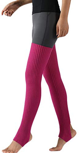 Nanxson Damen Beinwärmer Winter Gerippt Gestrickt Beinstulpen Strumpf für 80er Jahre Party Dance Sport Yoga TTW0072 (rose)