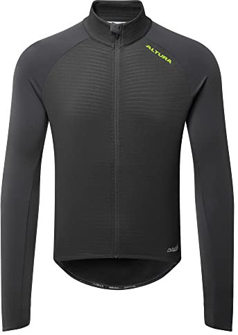 Altura Mens Icon Long Sleeve Windproof Reflective Thermal Cycling Jersey - Carbon - Large