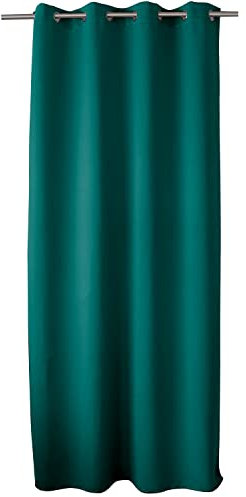 ED ENJOY HOME Rideau Occultant avec Œillets argentés, Vert Emeraude, 140x240cm, 100% Polyester, Tissu Certifié Oeko-TEX, Collection Réglisse