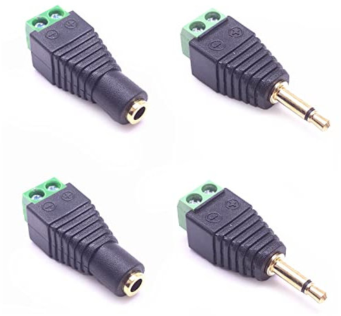 WANGCL 4 Pares de Conectores Adaptador de Enchufe - Hembra y Macho Enchufe a AV Tornillo Terminal Audio/vídeo Adaptador de Conector