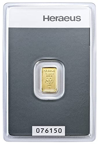 Gold zum Verschenken – Goldbarren 1g Heraeus - 999.9 Feingold - inkl. Geschenkverpackung, Grußkarte und Echtheitsgarantie