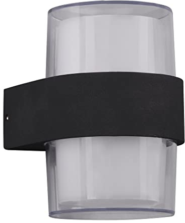 Reality Leuchten LED Außen Wandleuchte Molina R22052142, Druckguss Aluminium anthrazit, Schirm Kunststoff, inklusiv 2x 4.6 Watt LED