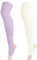 LittleForBig Thigh High School Girl Boot Socks Extra Long Over The Knee Knitted Stirrup Stockings 2 Pairs - White/Purple