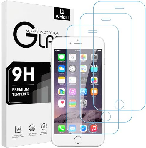 Whioltl 3 Pack Screen Protector for iPhone 8 Plus / 7 Plus / 6s Plus / 6 Plus, HD Clear Tempered Glass Film, High Transparency, Bubble Free, Impact Protection, Anti-Shatter, Anti-Scratch