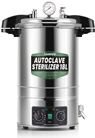 Huanyu 18L Autoclave Stérilisateur Autoclave à vapeur réglable en température et en temps Autoclave électrique de laboratoire Stérilisateur à vapeur à haute pression