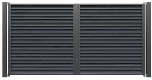 Aluminium Flügeltor Modell 109 schwarz 337x180 (B x H) Tor inkl. Zubehörset PKW Tor TODOME
