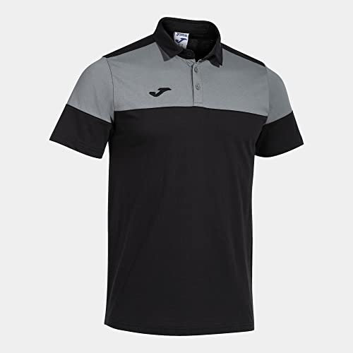 Joma Kurzarm-Poloshirt Mann Crew V schwarz grau