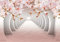 wandmotiv24 Fototapete Tunnel Rosa Blumen, 200 x 140cm - selbstklebende Strukturtapete, Wanddeko, Wandbild, Wandtapete, Wasser, 3D M3935