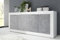 Buffet Ciment 4 portes en laqué blanc mat et béton