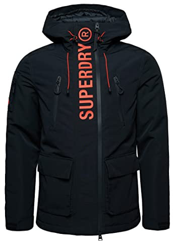 Superdry Herren Ultimate Windcheater Baby Jacke, Eclipse Navy/Bold Orange, L