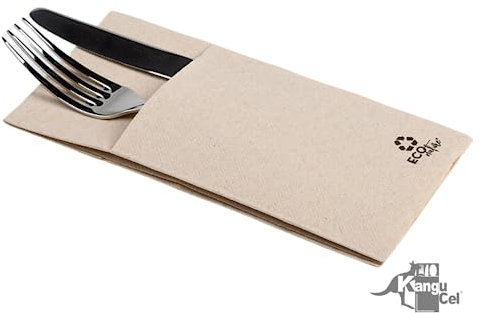 960 Pzs Servilletas Canguro Papel 2 Capas 40x40 - Desechables para Bar Restaurante - Elegantes de Papel Reciclado para Fiestas y Eventos - 100% Celulosa (Eco Nature)