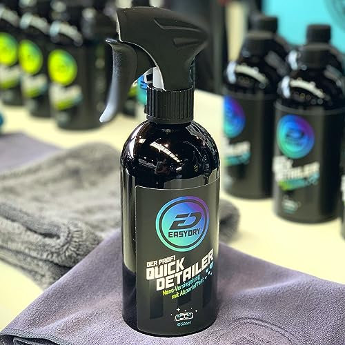 EASYDRY® XTREME Auto Ceramic Detailer QuickDetailer 500 ml + Mikrofasertuch Sprühversiegelung Wax Premium Lackpflege Ceramic-Technologie Lackfinish Lackschutz Glanz Abperleffekt. (Lackversiegelung)