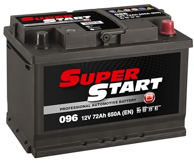 Super Start 096 12V 72AH 650 CCA SMF Car Battery | Fully Charged & Ready to Fit, Maintenance Free, Vibration Resistant, Enhanced Safety Features
