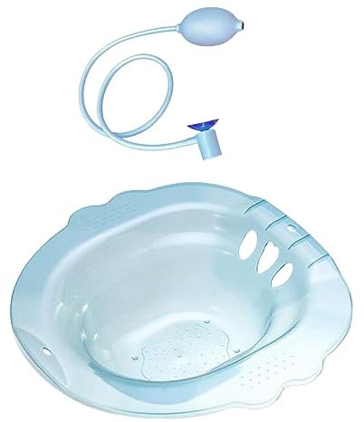 WC-Sitzbad, Waschbecken, ältere Menschen, Bidet, breiterer Sitzbereich, langlebig, Anti-Überlauf, universell, Vermeidung von Kniebeugen, Sitzbad, Blau