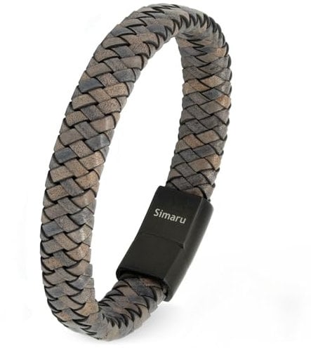 Simaru Lederarmband für Frauen & Männer, Echtleder-Armband mit Edelstahl Hakenverschluss, Premium-Qualität Made in Germany