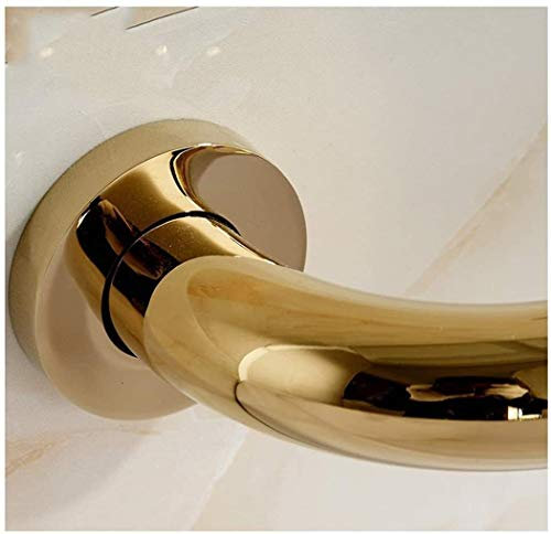 Haltegriffe für Badewannen und Duschen, Sicherheits-Haltegriff für Badezimmer, Handlauf aus polierter, geriebener Bronze, Handtuchhalter für die Duschwand, Toilette für ältere Menschen, nicht S (Gold
