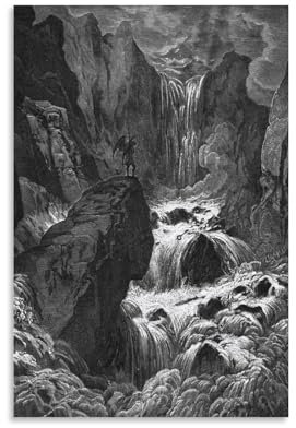 NgAnoh Gustave Dore Satan Overlooking Heaven auf Leinwand, gedrucktes Poster, Gemälde auf Leinwand, Wandkunst, Rollbild, Druck, Wohnzimmer, Wände, Dekoration, Häuser, 20 x 30 cm