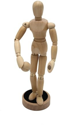 Paintersisters® Gliederpuppe 20cm hoch magnetisch mit Ball, Mannequin, Zeichenpuppe, aus feinem Samalholz – FSC, Zeichenpuppe aus Holz, Holzfigur, Holzpuppe