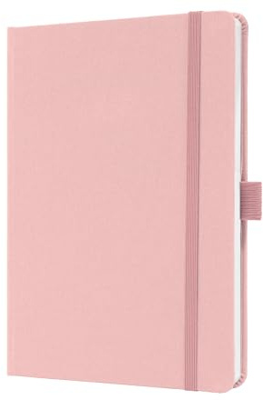 SIGEL Quaderno Jolie A5 con copertina rigida | JN405, rigato, copertina in tessuto, 192 pagine FSC, per idee, diario e organizzazione, rosa