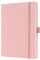 SIGEL JN405 Notizbuch A5 liniert, Tagebuch Jolie, 100 g/qm, Hardcover mit Textileinband, Gummiband, Stifteschlaufe, Einstecktasche, rosa, vegan, aus nachhaltigem Papier
