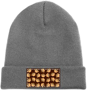 Warme bequeme Herren- und Damenmützen & Mützen, weiche Wintermütze, lustige Cartoon-Affen-Beanie, Holzkohle-Stil, One size