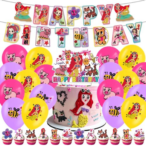 ZaMoux Cantante Decoración De Fiesta De Cumpleaños,32 Piezas Globos De Látex De Singer Adornos De Tarta Feliz Cumpleaños Adornos Para Magdalenas Pancarta Productos Para Fiestas De Fans De Singer