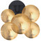 Eddaray Set di piatti silenziosi per basso volume, set di piatti da 35,6 cm, coppia Hihats, 40,6 cm, crash, 50,8 cm, 50 cm, per batteria, con borsa per il trasporto, colore: oro