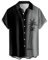 Mens Festival Shirt Short Sleeve Grandad Collar, Summer Shirts for Men UK Embroidery Satin Silk Button Down Funky Shirt No Iron Casual Beach Shirt Black