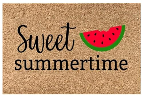 Summer Door Mat Outdoor,Floral Print Front Door Mat | Welcome Entrance Door Mat, Hello Summer Home Decoration Non-Slip Indoor Outdoor Front Doormats Rug 16X24 Inch