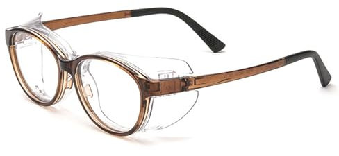 FGAQLUK Anti-Pollen-Allergiebrille for Erwachsene, Vollständig Geschlossene Runde Brille, Winddicht, Abnehmbarer Silikonrahmen, Geeignet for Menschen Mit Empfindlichen Augen(Color:Bruin)