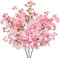 Hollyone Lot de 3 Fleur Artificielle Rose Branches de Cerisier Artificielles 104cm, Fleurs de Printemps Fleurs de Décoration pour Vase Bouquet de Pêche pour Arrangement de Fleurs Décoration