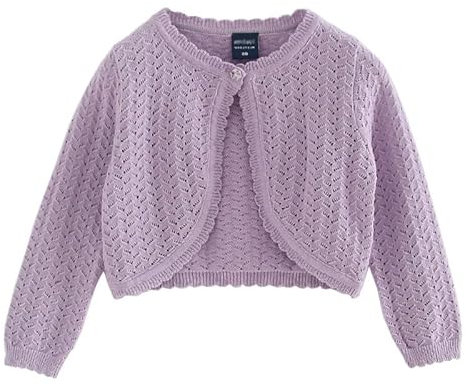 Cardigan da ragazza, a maniche lunghe, bolero, per bambini, per feste, per comunione, per battesimo, Lilla, 5 anni