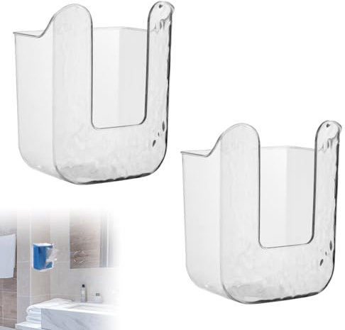 2pcs Kitchen Wipes Storage Box, No Punching Wall Mounted Baby Wet Wipes Box Hand Towel Holder Clear Moist Wipes Dispenser Refillable Touchless Paper Tissue Wipes Container for Kitchen Bathroom Toilet